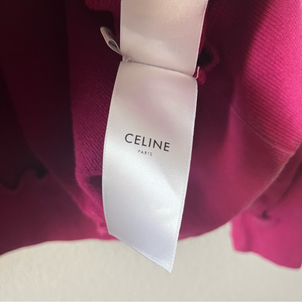 Celine Pink Graphic Drawstring Pullover Hoodie wi… - image 5